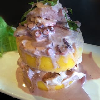 Causa Pulpo Al Olivo / Octopus with Olive Sauce