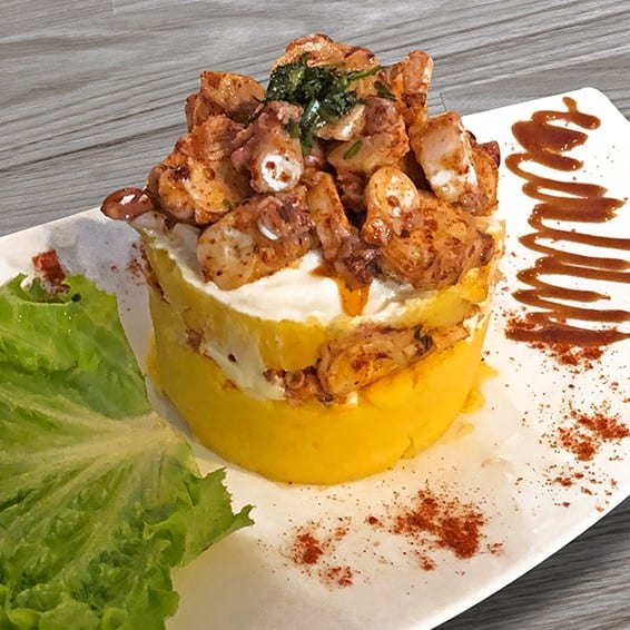 Causa Pulpo a la Parrilla / Grilled Octopus.